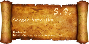 Sorger Veronika névjegykártya